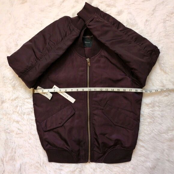 NWT Aritzia Talula Womens S Whitby Bomber Jacket Purple Military Full Zip Coat - Picture 10 of 14